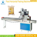 Horizontal flow frozen food wrapping machine